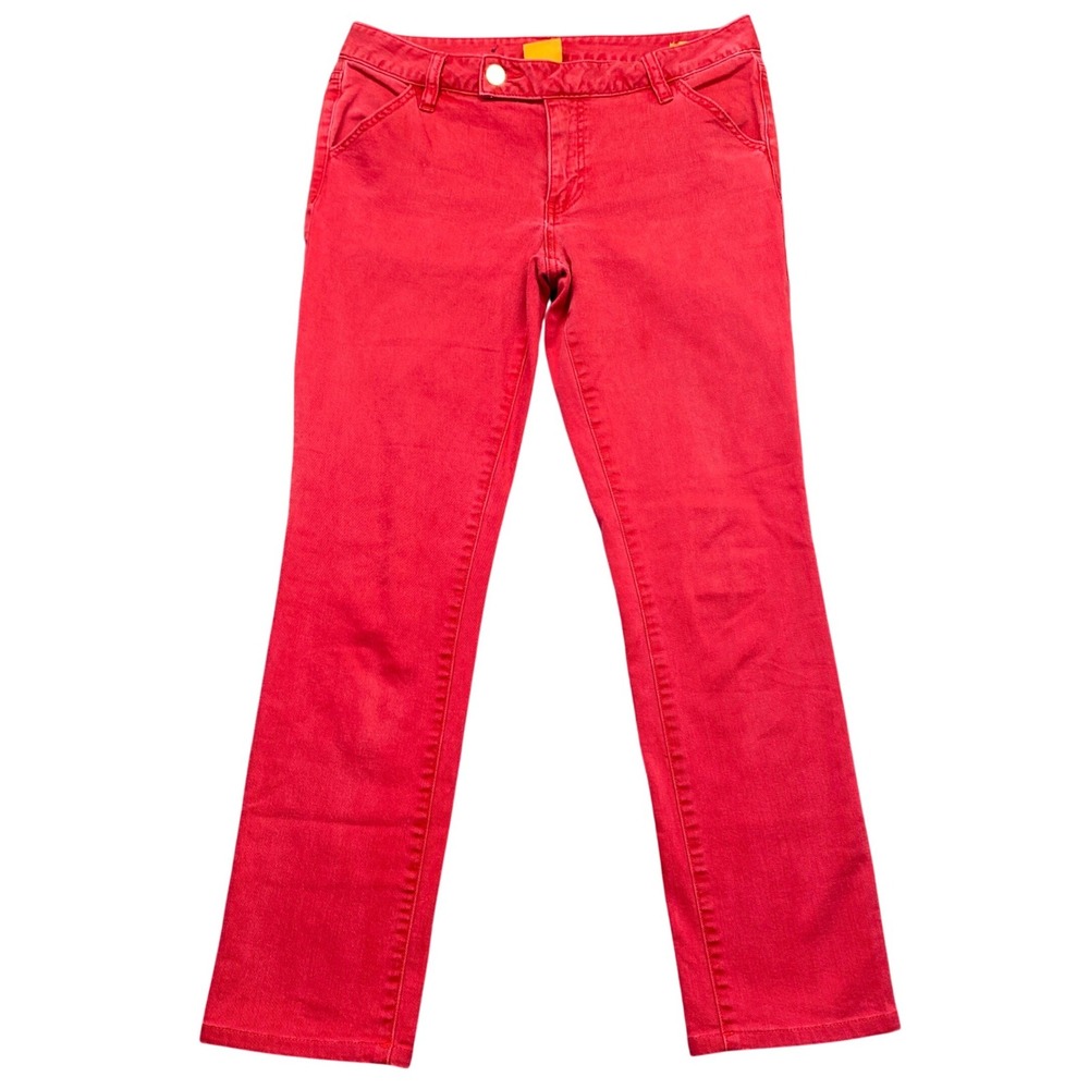 Tory Burch Super Skinny Red Denim Stretch Jeans Size 28 Low Rise Preppy Designer